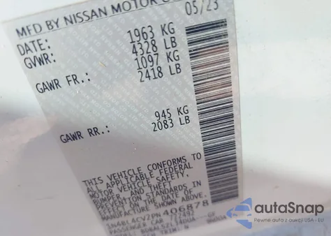 2023 Nissan Altima Sr Fwd z USA, uszkodzony, nr VIN 1N4BL4CV2PN406878